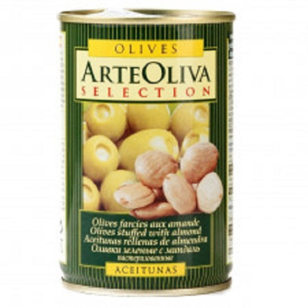 Оливки зелені Arte Oliva з мигдалем 300г