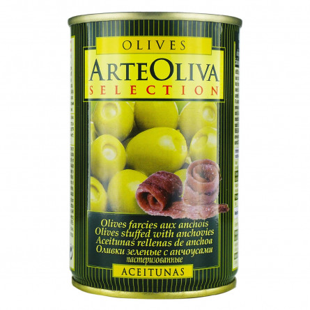 Оливки зелені Arte Oliva з анчоусом 300г