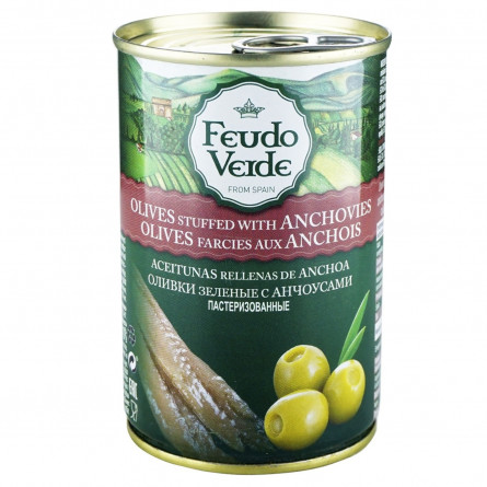 Оливки зеленые Feudo Verde с анчоусом 300г