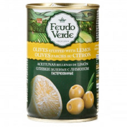 Оливки зеленые Feudo Verde с лимоном 300г slide 1