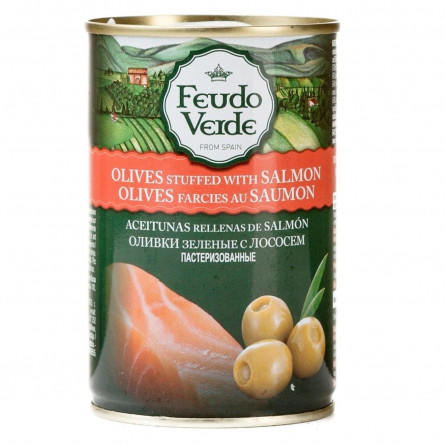 Оливки зеленые Feudo Verde с лососем 300г slide 1