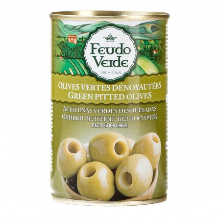 Оливки зеленые Feudo Verde без косточки 300г slide 1
