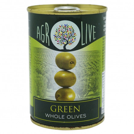 Оливки зеленые Agrolive с косточкой ж/б 292мл slide 1