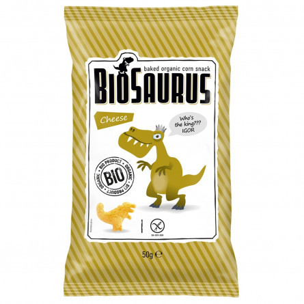 Снеки кукурудзяні Biosaurus з сиром органiчнi 50г
