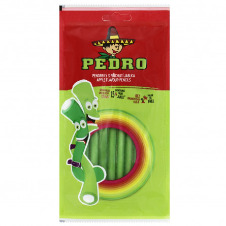 Конфеты Pedro яблочные карандаши жевательные 85г slide 1