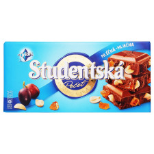 Шоколад молочний ORION® Studentská з арахісом, шматочками желе та родзинками 180г mini slide 1