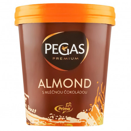 Морозиво Pegas Premium вершкове з шоколадною начинкою та мигдалем 390г slide 1