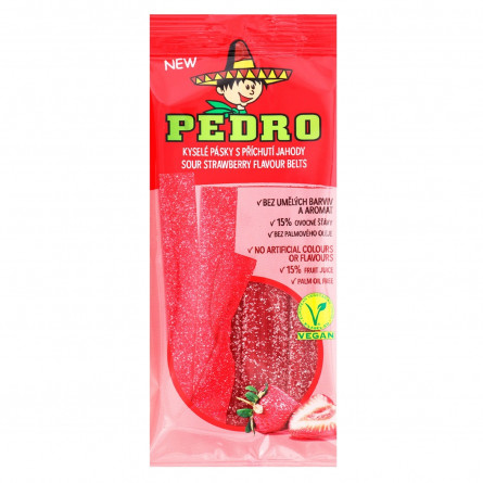 Цукерки Pedro ремінці зі смаком полуниці 80г