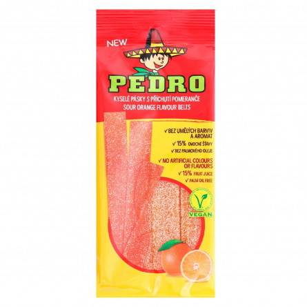 Конфеты Pedro ремешки со вкусом апельсина 80г slide 1