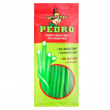 Конфеты Pedro карандаши со вкусом яблока 80г slide 1
