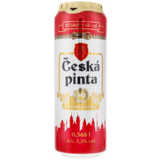 Пиво Ceska Pinta світле фільтроване пастеризоване з/б 5,2% 568мл mini slide 1