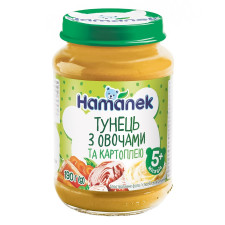 Пюре Hamanek тунець з овочами і картоплею 190г mini slide 1