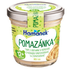 Пюре овочеве Hamanek Помазанка овочі з сочевицею 12м+ 90г mini slide 1