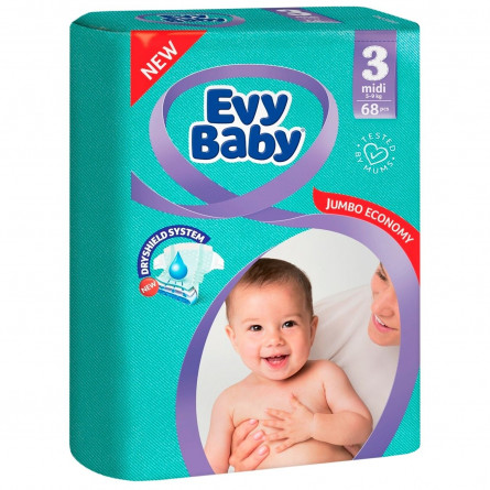 Підгузки Evy Baby Міді Джамбо 5-9кг 68шт slide 1
