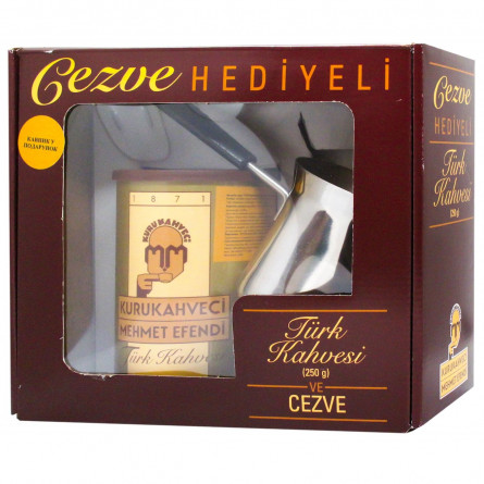 Кава мелена Kurukahveci Mehmet Efendi 250г + турка у коробці