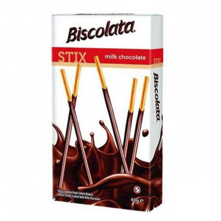 Соломка Biscolata Stix в молочному шоколаді 40г slide 1