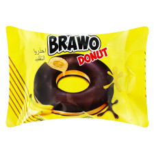 Кекс Brawo Donut з банановою начинкою у какао-молочній глазурі 50г mini slide 1