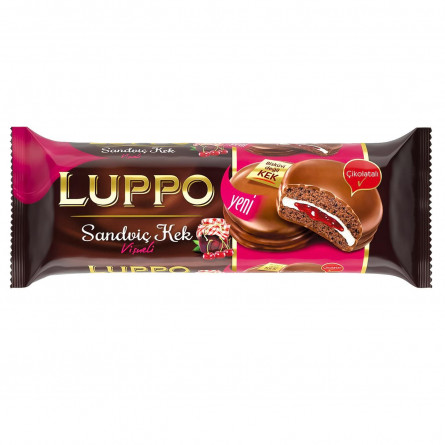 Кекс Luppo с какао и маршмеллоу и вишневой начинкой в ​​молочном шоколаде 182г