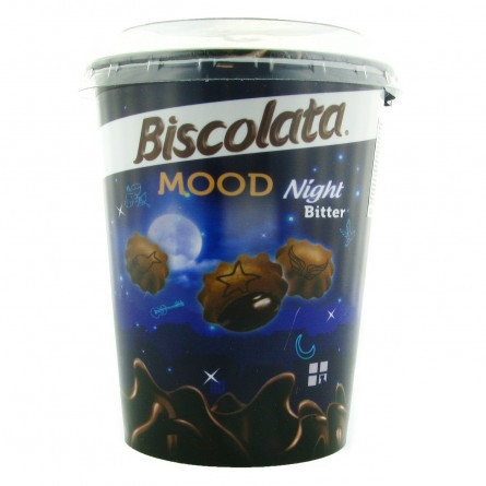 Печиво Biscolata Mood Bitter з какао з кремом iз чорного шоколаду 125г slide 1