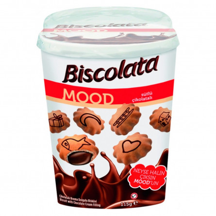 Печенье Biscolata Mood с шоколадно-кремовой начинкой 115г slide 1