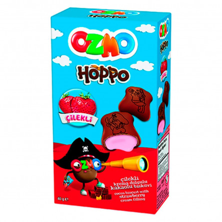 Печенье Ozmo Hoppo с какао и клубничным кремом 40г slide 1