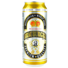 Пиво Brauburger Weizen світле нефільтроване 4,9% 0,5л mini slide 1