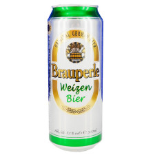 Пиво Brauperle Weizen світле нефільтроване 5,1% 0,5 л mini slide 1