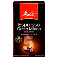 Кава Melitta Espresso Gusto Milano Arabica мелена смажена 250г mini slide 1