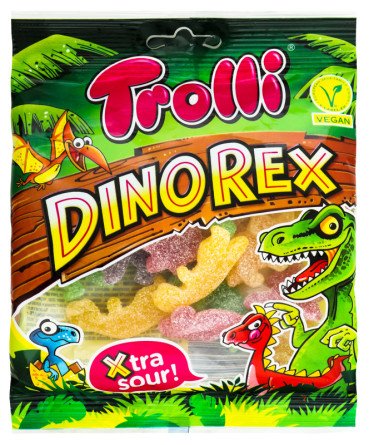 Жувальні цукерки Trolli Дінорекс 100г slide 1