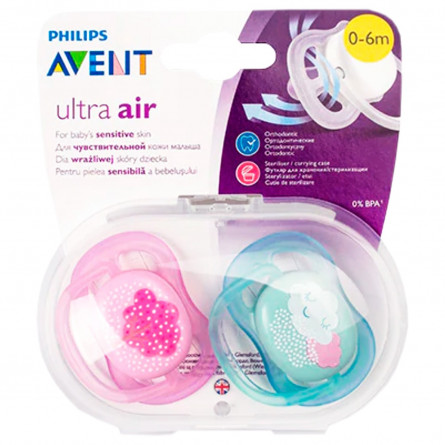 Пустушка Philips Avent Ultra Air 0-6міс 2шт