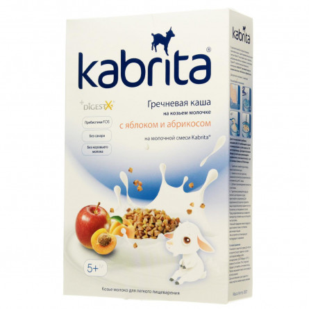 Каша Kabrita на основі козячого молока гречана з яблуком і абрикосом 180г