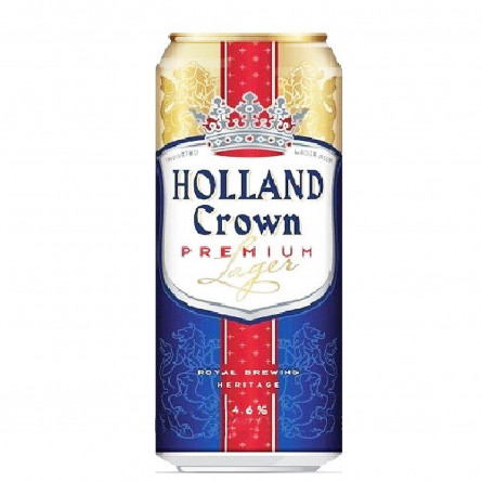 Пиво Holland Crown світле з/б 4.8% 0.5л slide 1