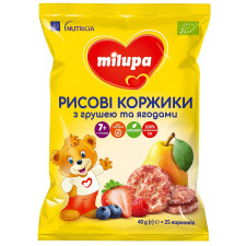 Рисові коржики Milupa Груша ягоди 40г mini slide 1