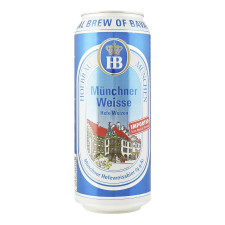 Пиво Hofbrau Munchner Weisse світле 5,1% 0,5л mini slide 1