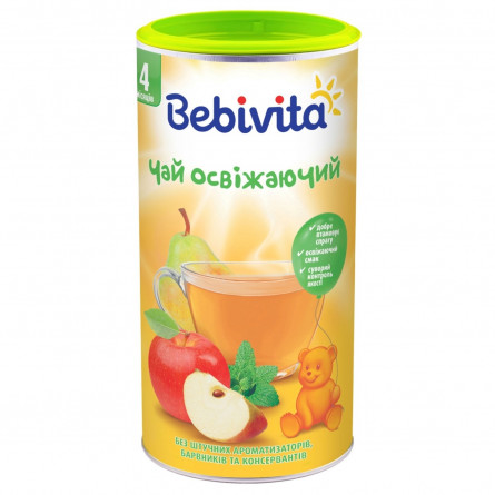 Чай Bebivita Освіжаючий сухий швидкорозчинний для дітей з 4 місяців 200г slide 1