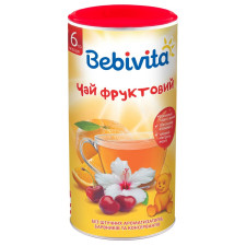 Чай Bebivita Фруктовый Сухой быстрорастворимый для детей с 6 месяцев 200г mini slide 1