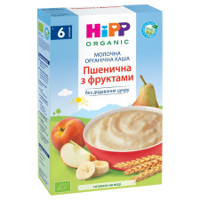 Каша дитяча HiPP Пшенична з фруктами молочна органічна без цукру з 6 місяців 250г mini slide 1
