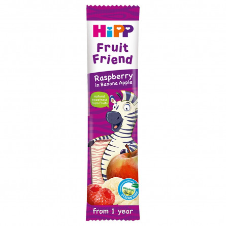 Батончик фруктово-злаковий Hipp малина-яблуко-банан 23г slide 1