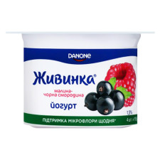 Йогурт Danone Живинка Малина-Чорна смородина 1,5% 115г mini slide 1