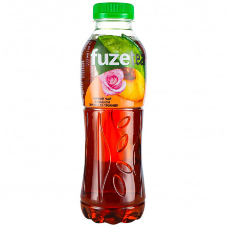 Напій Fuzetea Чай чорний зі смаком персика та троянди безалкогольний негазований 0,5л