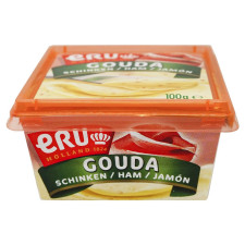 Сыр плавленый ERU Gouda с ветчиной 45% 100г mini slide 1