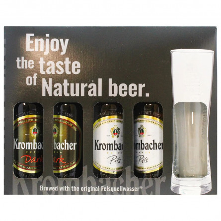 Набір пива Krombacher 4х0,33л + келих