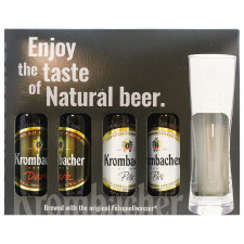 Набор пива Krombacher 4х0,33л + бокал mini slide 1