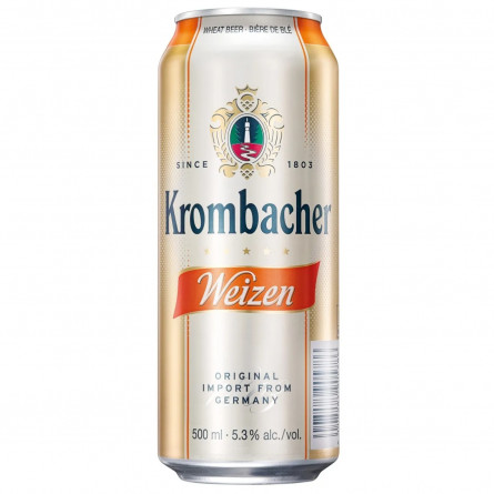 Пиво Krombacher Weizen ж/б 5.3% 0,5л slide 1