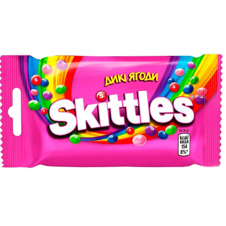 Драже Skittles Дикі ягоди жувальні в різнокольоровій цукровій оболонці 38г