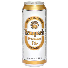 Пиво Brauperle Pils світле 4,5% 0,5л mini slide 1