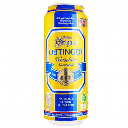 Пиво Oettinger Weissbier светлое нефильтрованное 4,9% 0,5л