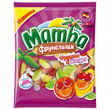 Конфеты жевательные Mamba Фрумеладки Фрукты и йогурт 72г slide 1