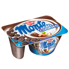Десерт Zott Monte Сookies молочный с шоколадом, лесными орехами и печеньем 13,1% 125г mini slide 1