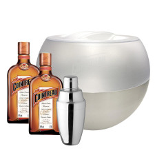 Набір подарунковий №7 Лікер Cointreau 40% 0,7л 2шт + шейкер + брендований посуд для льоду mini slide 1